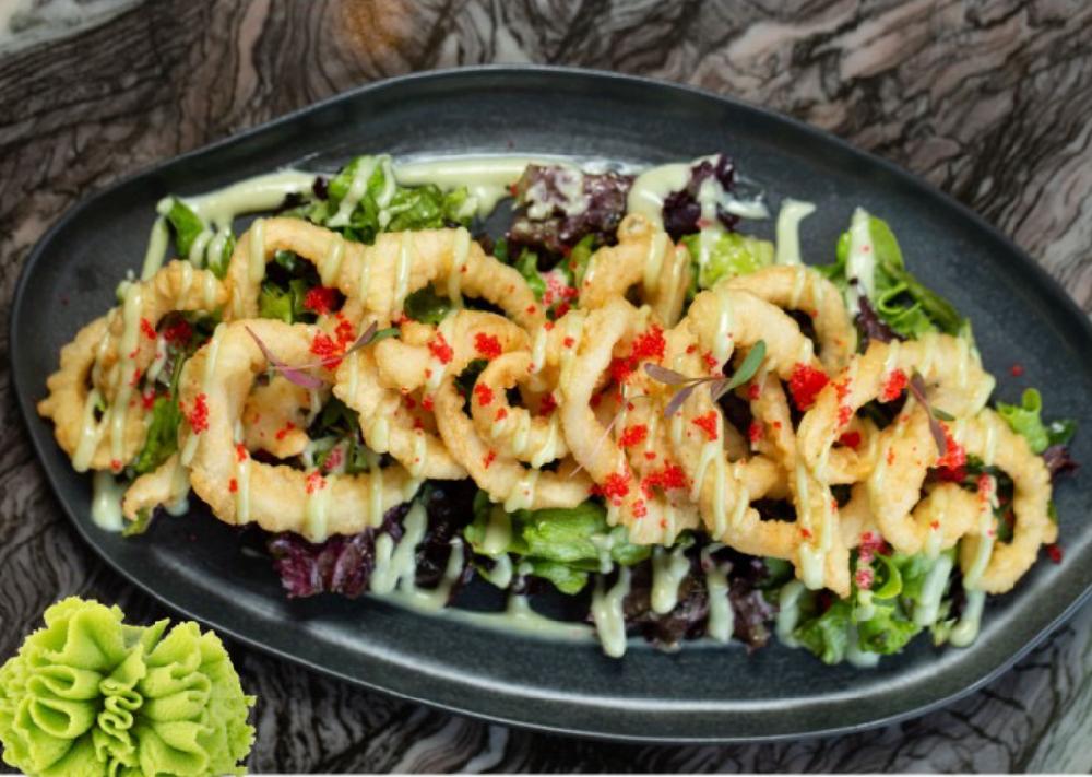 Tempura kalmar, Vassabi Mayo sousu ilə